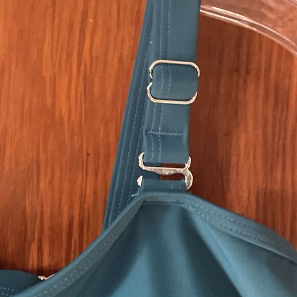 Yonique Tankini Swimsuit Blouson Top Modest Loose Fit Swimwear Teal - 16 W NWT - Picture 2 of 9